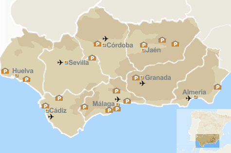 Andalusia - Andalucia - Parador - map - accommodation