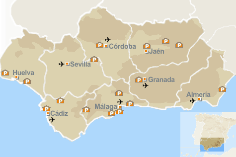 Andalusia - Andalucia - Parador - map - accommodation Andalusia - Andalucia - Parador - map - accommodation